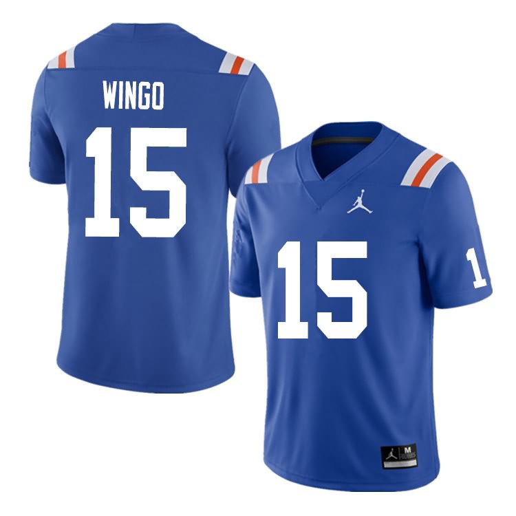 NCAA Florida Gators Derek Wingo Men's #15 Nike Blue Throwback Stitched Authentic College Football Jersey MGL8064KH